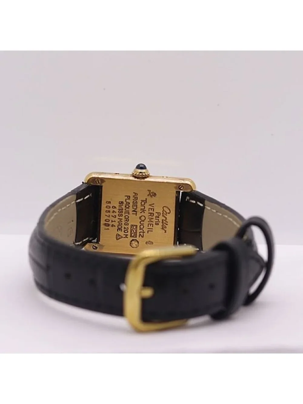 Cartier Must Tank Vermeil 925 Sterling Silver Quartz Dial Watch 8 Ant Tam